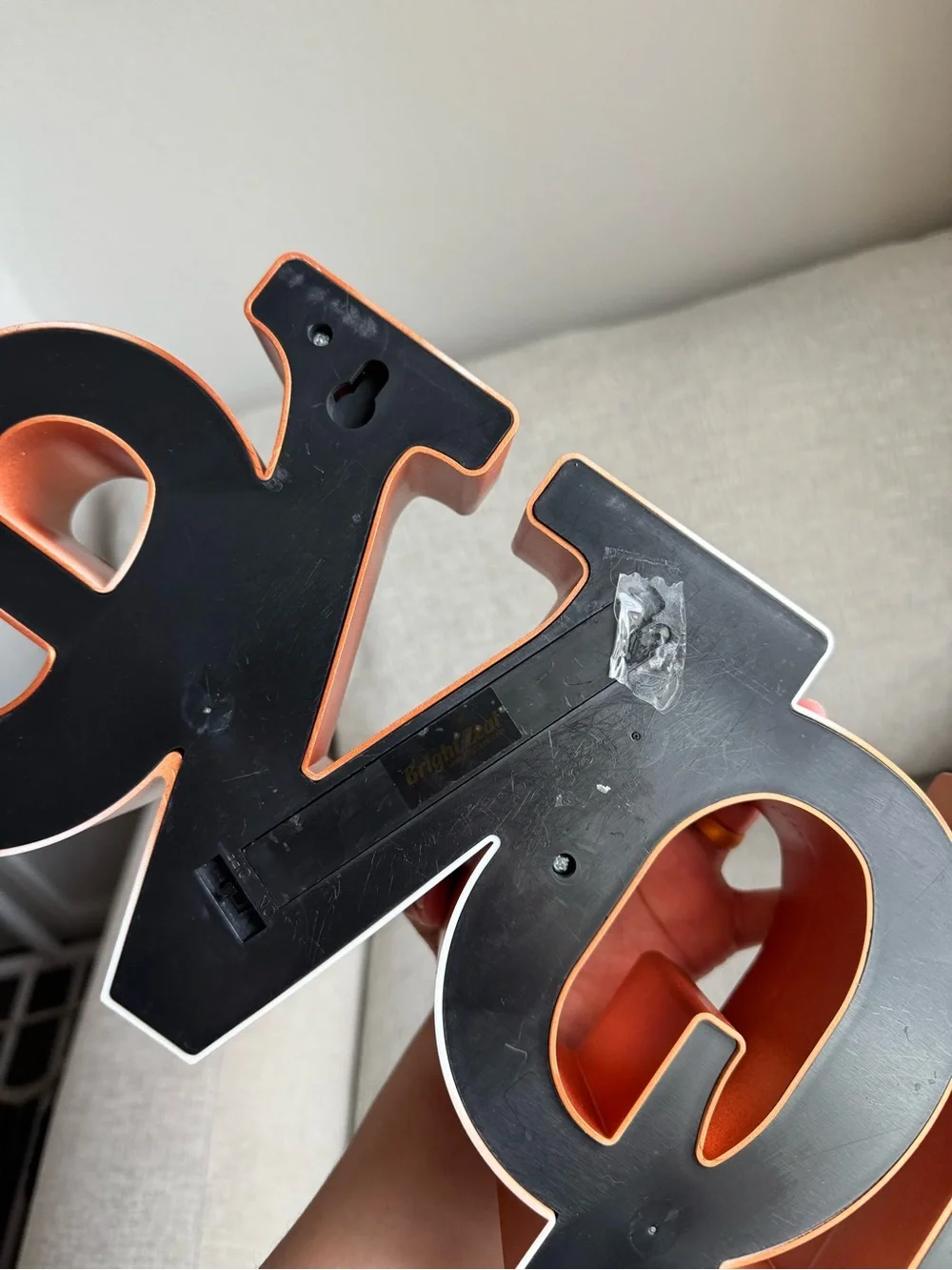Marquee Love Sign with Warm Bulbs - Orange